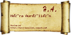 Héra Aurélián névjegykártya